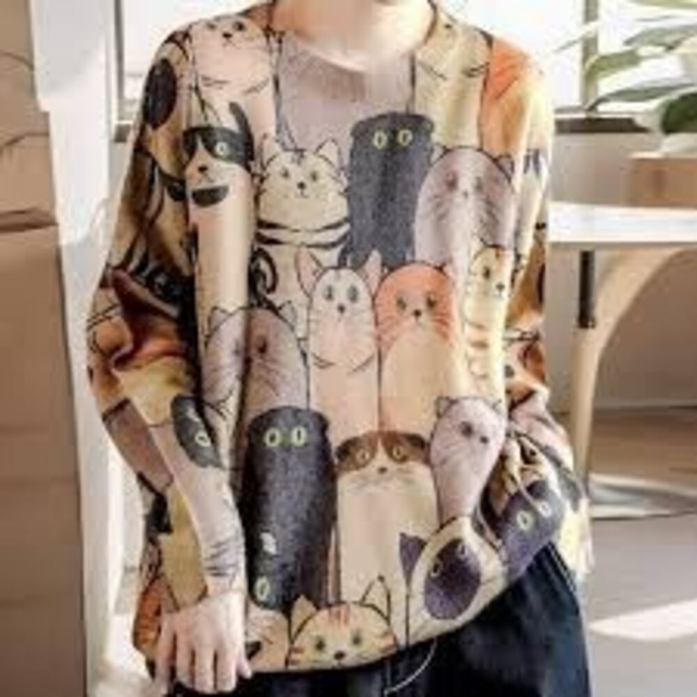 YESNO Cat Sweater Sz XL Super Soft